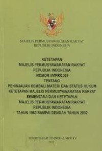 Image of Ketetapan MPR RI Nomor I/MPR/2003